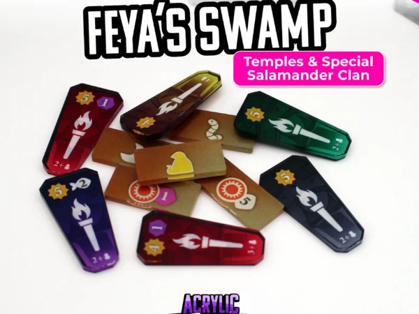 Feya's Swamp Tuiles Temples et Clan Salamandre - Acrylic Tokens
